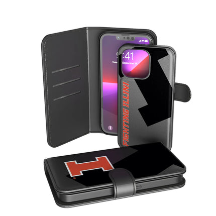 University of Illinois Fighting Illini Monocolor Tilt Wallet Phone Case for Apple iPhone