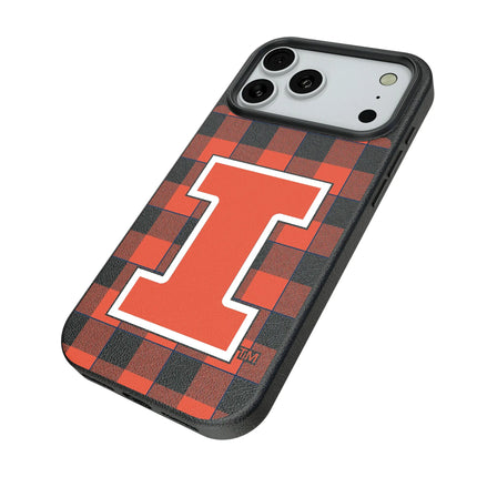 University of Illinois Fighting Illini Plaid MagSafe Compatible Phone Case for Apple iPhone