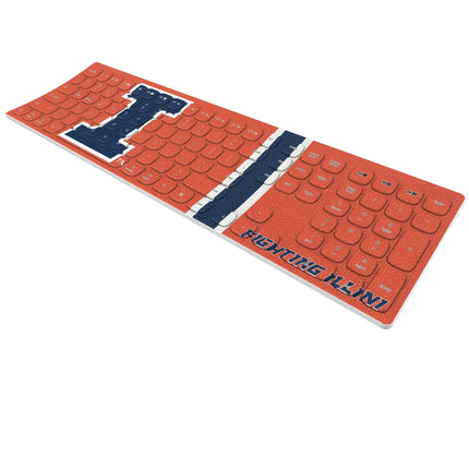 University of Illinois Fighting Illini Stripe Curved Wireless Keyboard