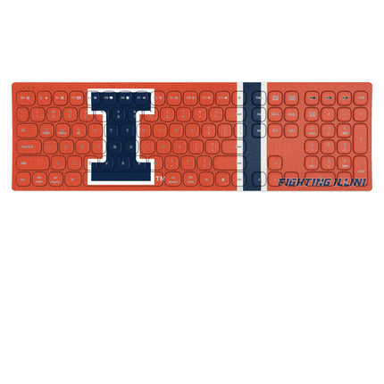 University of Illinois Fighting Illini Stripe Curved Wireless Keyboard