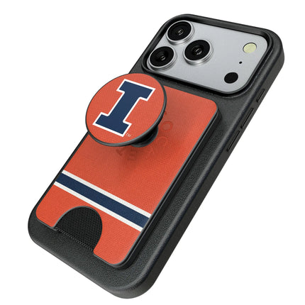 University of Illinois Fighting Illini Stripe PopSockets MagSafe-Compatible PopWallet+