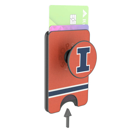 University of Illinois Fighting Illini Stripe PopSockets MagSafe-Compatible PopWallet+