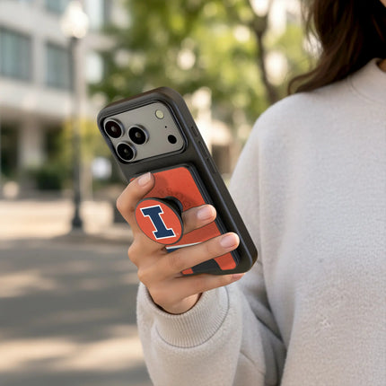 University of Illinois Fighting Illini Stripe PopSockets MagSafe-Compatible PopWallet+