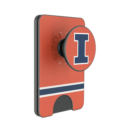 University of Illinois Fighting Illini Stripe PopSockets MagSafe-Compatible PopWallet+