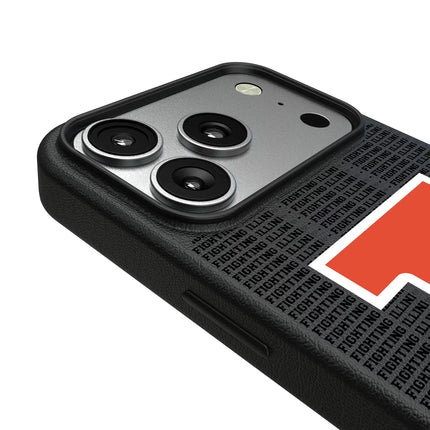 University of Illinois Fighting Illini Text Backdrop MagSafe Compatible Phone Case for Apple iPhone