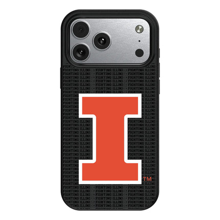 University of Illinois Fighting Illini Text Backdrop MagSafe Compatible Phone Case for Apple iPhone