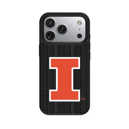 University of Illinois Fighting Illini Text Backdrop MagSafe Compatible Phone Case for Apple iPhone