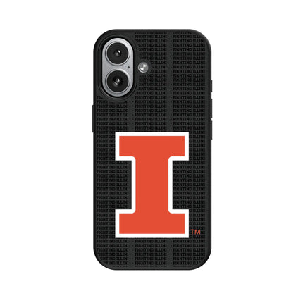 University of Illinois Fighting Illini Text Backdrop MagSafe Compatible Phone Case for Apple iPhone