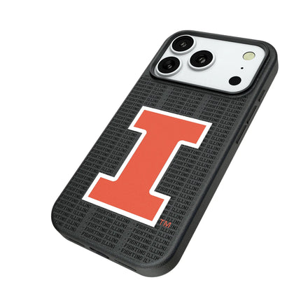 University of Illinois Fighting Illini Text Backdrop MagSafe Compatible Phone Case for Apple iPhone