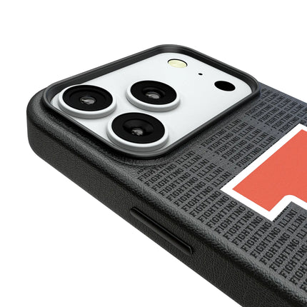 University of Illinois Fighting Illini Text Backdrop MagSafe Compatible Phone Case for Apple iPhone