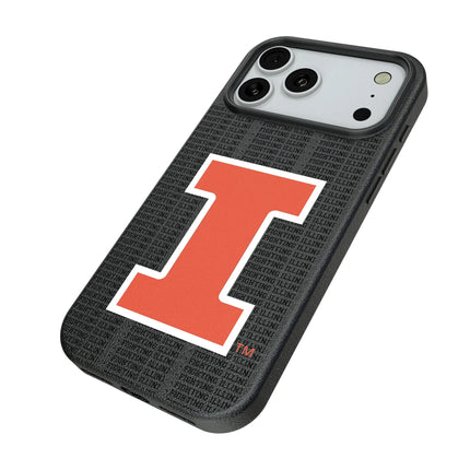 University of Illinois Fighting Illini Text Backdrop MagSafe Compatible Phone Case for Apple iPhone