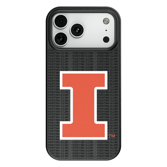 University of Illinois Fighting Illini Text Backdrop MagSafe Compatible Phone Case for Apple iPhone