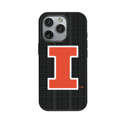 University of Illinois Fighting Illini Text Backdrop MagSafe Compatible Phone Case for Apple iPhone