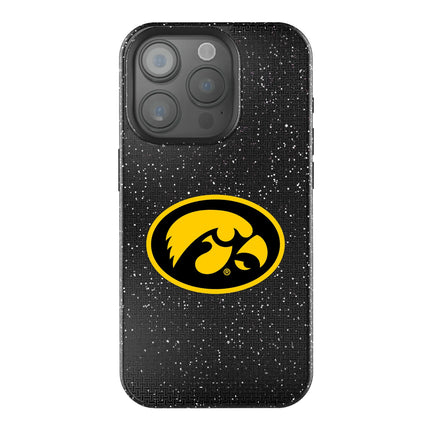 University of Iowa Hawkeyes Linen Black Bling Phone Case for Apple iPhone