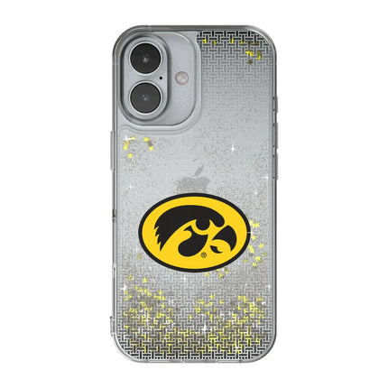 University of Iowa Hawkeyes Linen Glitter Phone Case for Apple iPhone
