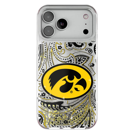 University of Iowa Hawkeyes Paisley Glitter Phone Case for Apple iPhone