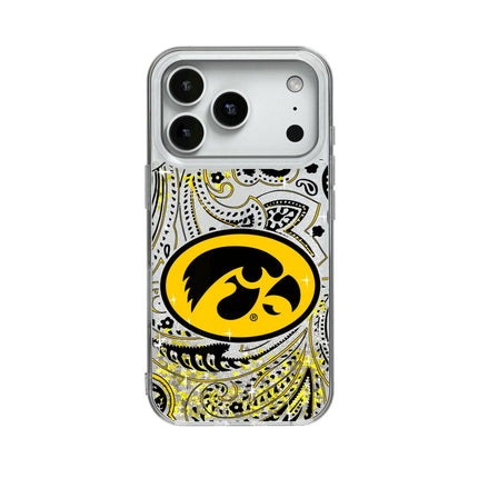 University of Iowa Hawkeyes Paisley Glitter Phone Case for Apple iPhone