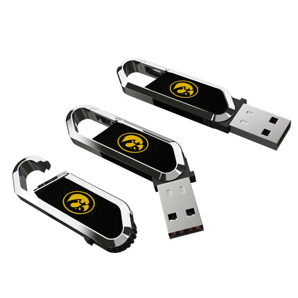 University of Iowa Hawkeyes Solid USB 64GB Clip Style Flash Drive