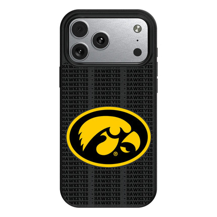 University of Iowa Hawkeyes Text Backdrop MagSafe Compatible Phone Case for Apple iPhone