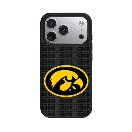 University of Iowa Hawkeyes Text Backdrop MagSafe Compatible Phone Case for Apple iPhone