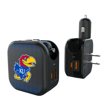 University of Kansas Jayhawks Linen 2 in 1 USB A/C Charger