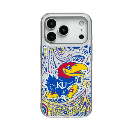 University of Kansas Jayhawks Paisley Glitter Phone Case for Apple iPhone