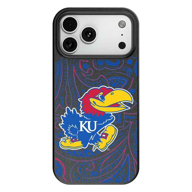 University of Kansas Jayhawks Paisley MagSafe Compatible Phone Case for Apple iPhone