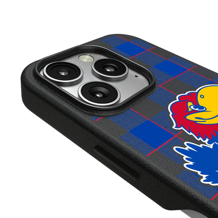 University of Kansas Jayhawks Plaid MagSafe Compatible Phone Case for Apple iPhone