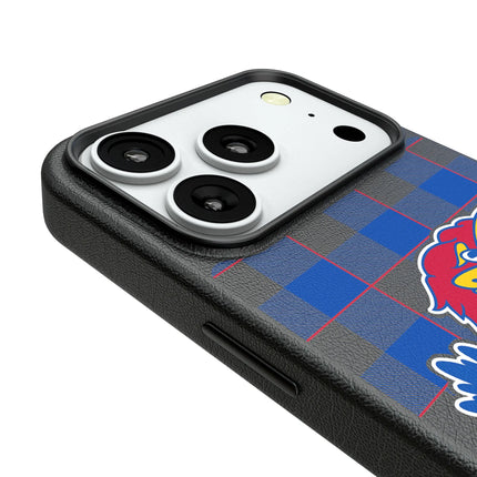University of Kansas Jayhawks Plaid MagSafe Compatible Phone Case for Apple iPhone