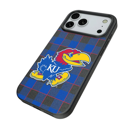 University of Kansas Jayhawks Plaid MagSafe Compatible Phone Case for Apple iPhone