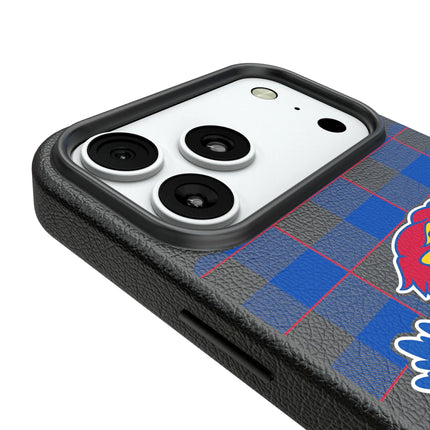 University of Kansas Jayhawks Plaid MagSafe Compatible Phone Case for Apple iPhone