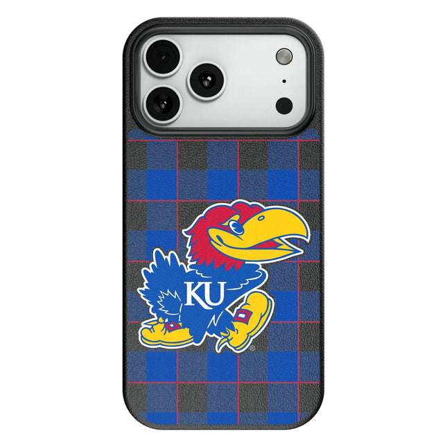 University of Kansas Jayhawks Plaid MagSafe Compatible Phone Case for Apple iPhone