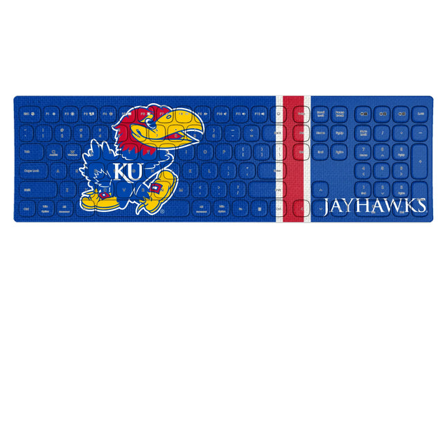 University of Kansas Jayhawks Stripe Curved Wireless Keyboard