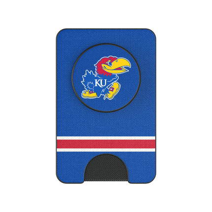 University of Kansas Jayhawks Stripe PopSockets MagSafe-Compatible PopWallet+