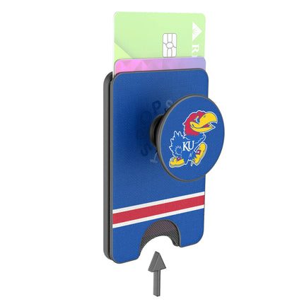University of Kansas Jayhawks Stripe PopSockets MagSafe-Compatible PopWallet+