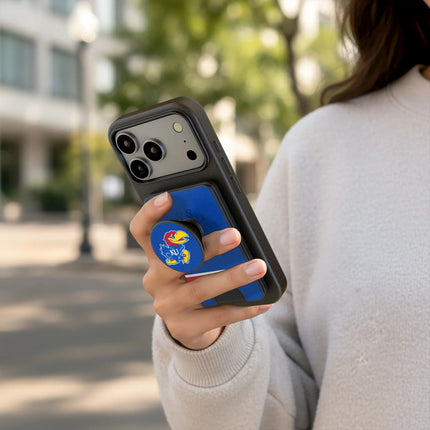 University of Kansas Jayhawks Stripe PopSockets MagSafe-Compatible PopWallet+