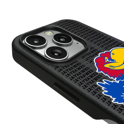 University of Kansas Jayhawks Text Backdrop MagSafe Compatible Phone Case for Apple iPhone