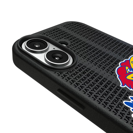 University of Kansas Jayhawks Text Backdrop MagSafe Compatible Phone Case for Apple iPhone