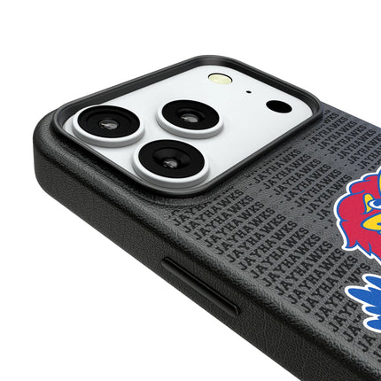 University of Kansas Jayhawks Text Backdrop MagSafe Compatible Phone Case for Apple iPhone