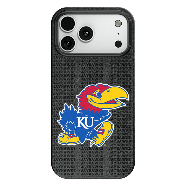 University of Kansas Jayhawks Text Backdrop MagSafe Compatible Phone Case for Apple iPhone