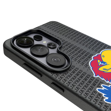 University of Kansas Jayhawks Text Backdrop MagSafe Compatible Phone Case for Samsung Galaxy