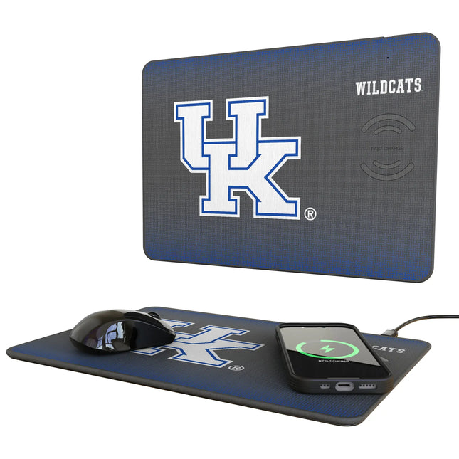 University of Kentucky Wildcats Linen 15-Watt Wireless Charger and Mouse Pad