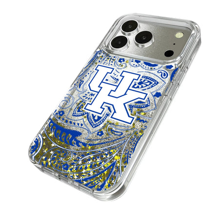 University of Kentucky Wildcats Paisley Glitter Phone Case for Apple iPhone
