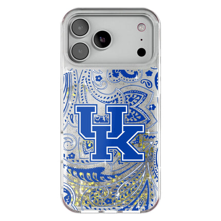 University of Kentucky Wildcats Paisley Glitter Phone Case for Apple iPhone
