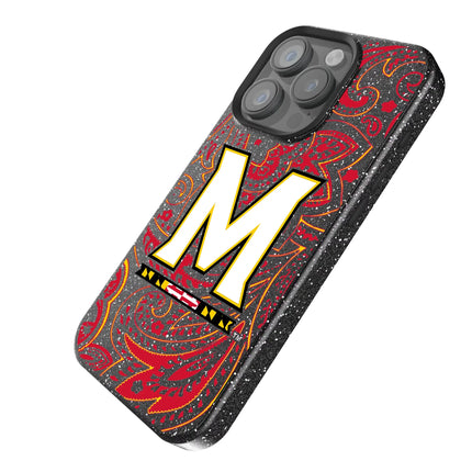 University of Maryland Terrapins Paisley Black Bling Phone Case for Apple iPhone