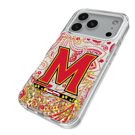 University of Maryland Terrapins Paisley Glitter Phone Case for Apple iPhone
