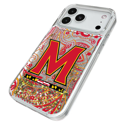 University of Maryland Terrapins Paisley Glitter Phone Case for Apple iPhone