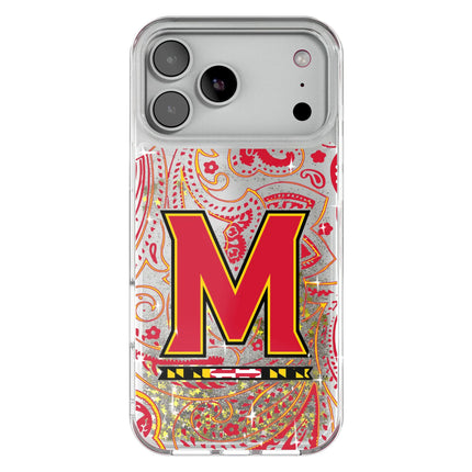 University of Maryland Terrapins Paisley Glitter Phone Case for Apple iPhone