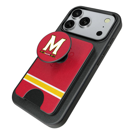 University of Maryland Terrapins Stripe PopSockets MagSafe-Compatible PopWallet+