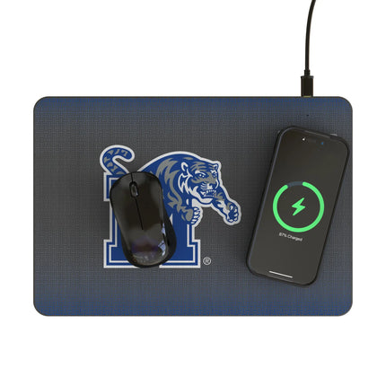 University of Memphis Tigers Linen 15-Watt Wireless Charger and Mouse Pad